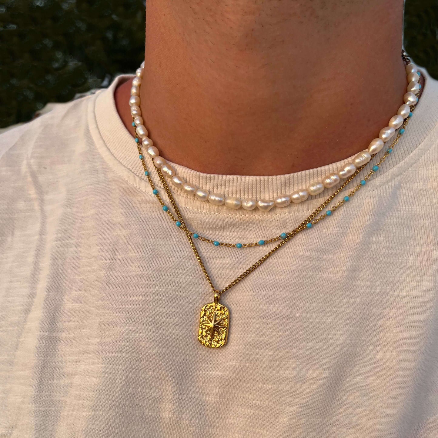 BLUE GEM GOLD CHAIN
