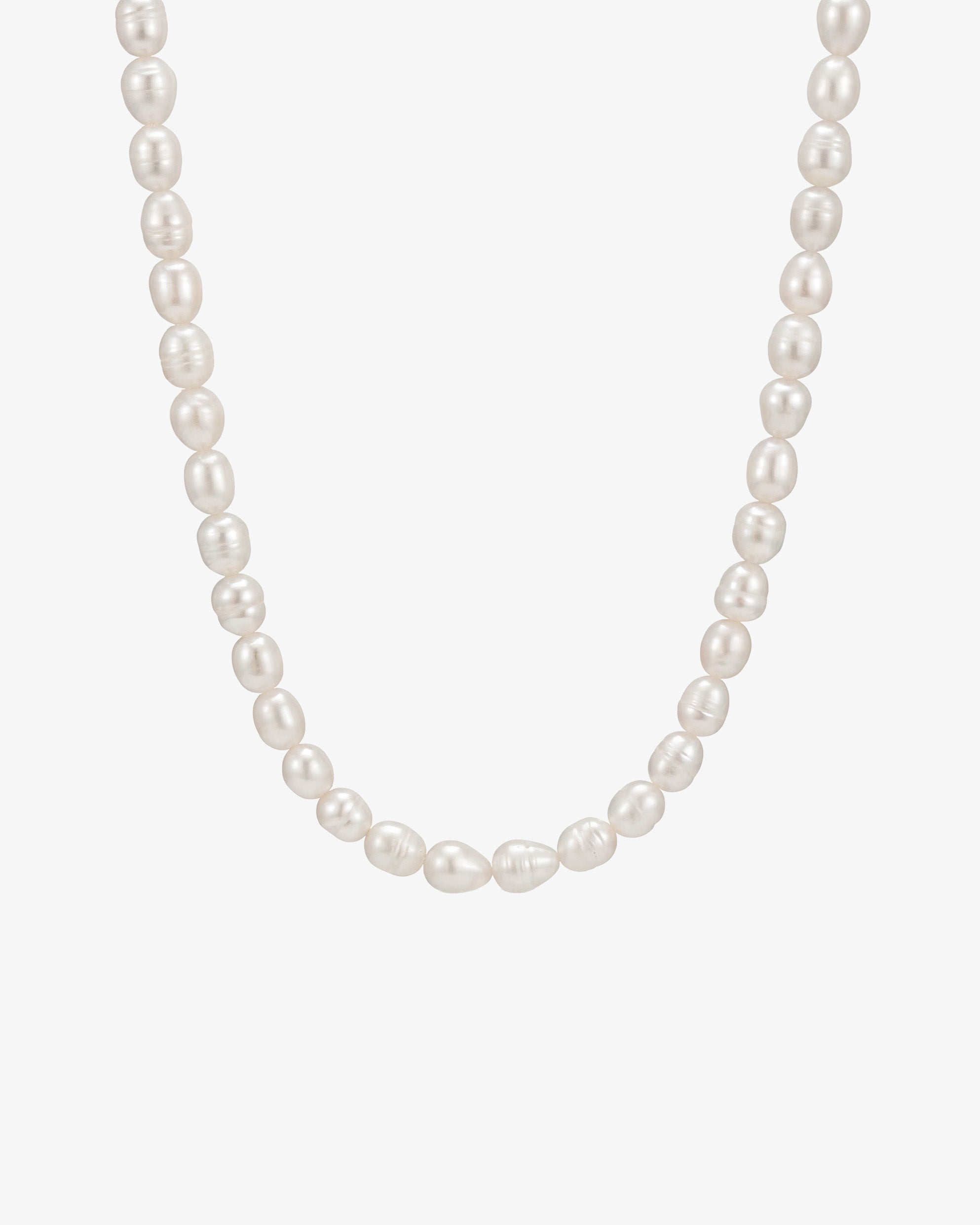 BELIZE PEARL CHAIN Caribbean freshwater pearls necklace with lustrous white pearls