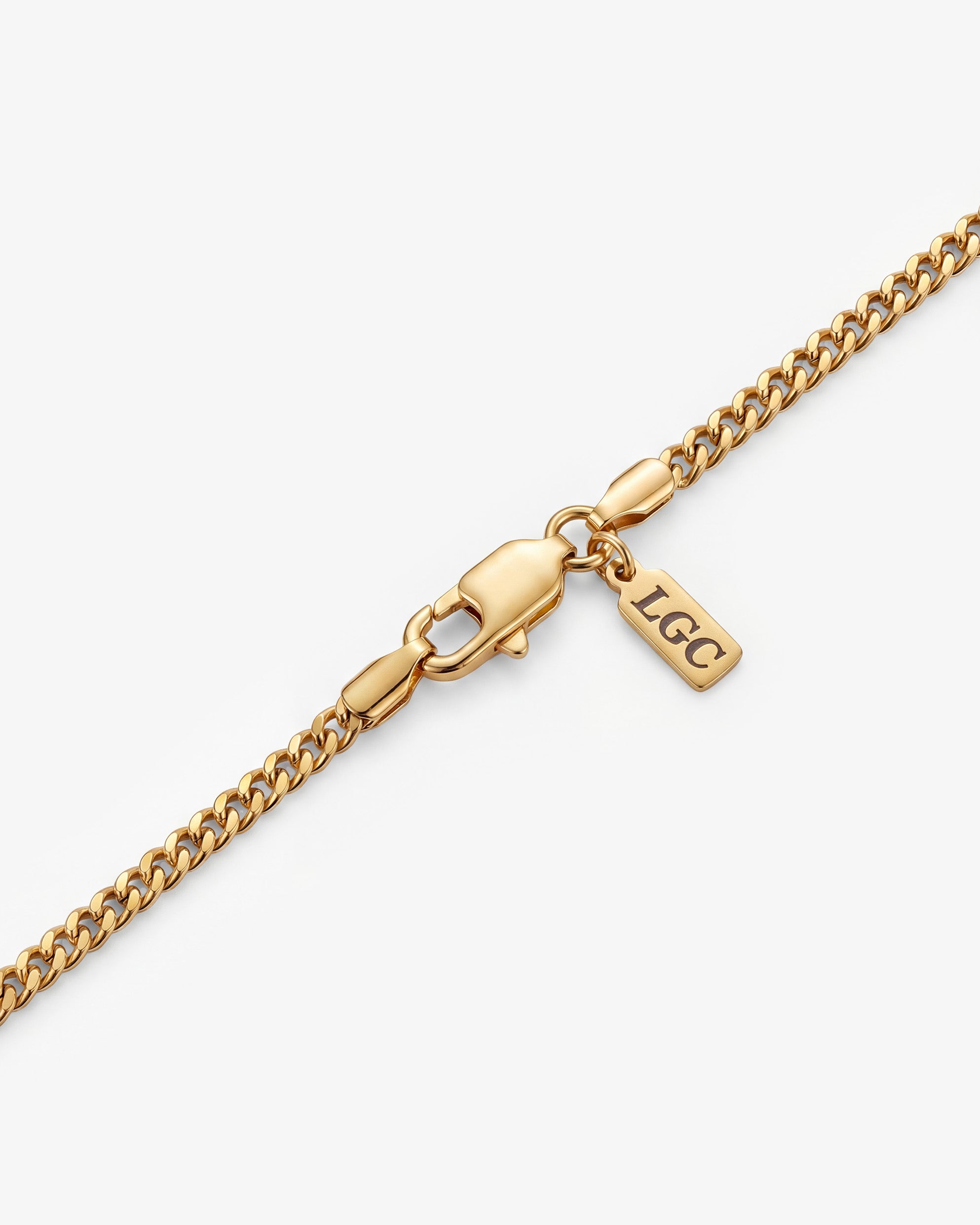 KUBU Gold chain necklace with 3 mm Cuban links and lobster clasp