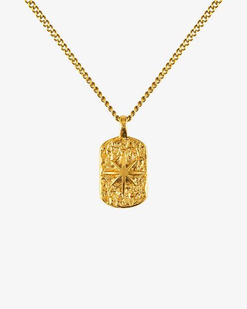 Collar dorado IBZ con cadena de 50 cm más 5 cm ajustables y pequeño colgante redondo en un modelo