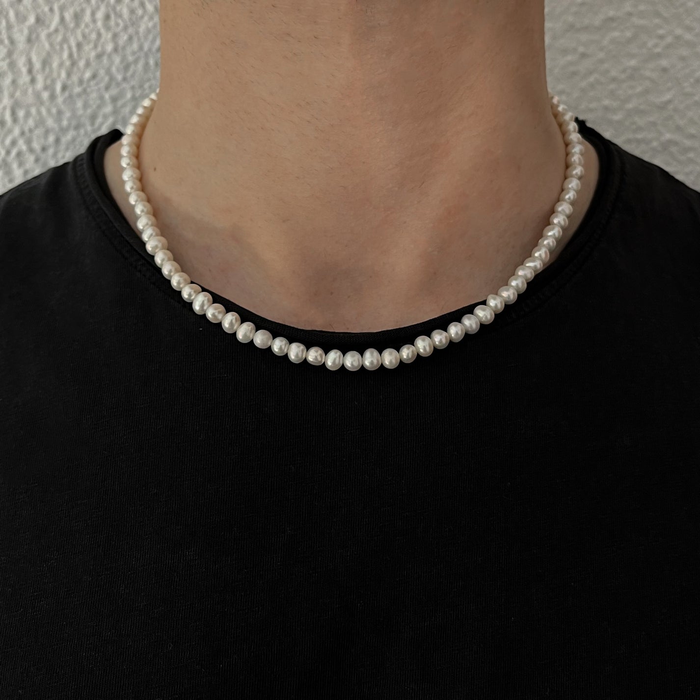 Bellagio Pearl Chain Pearl Necklace For Men Lost Gen Club 7375