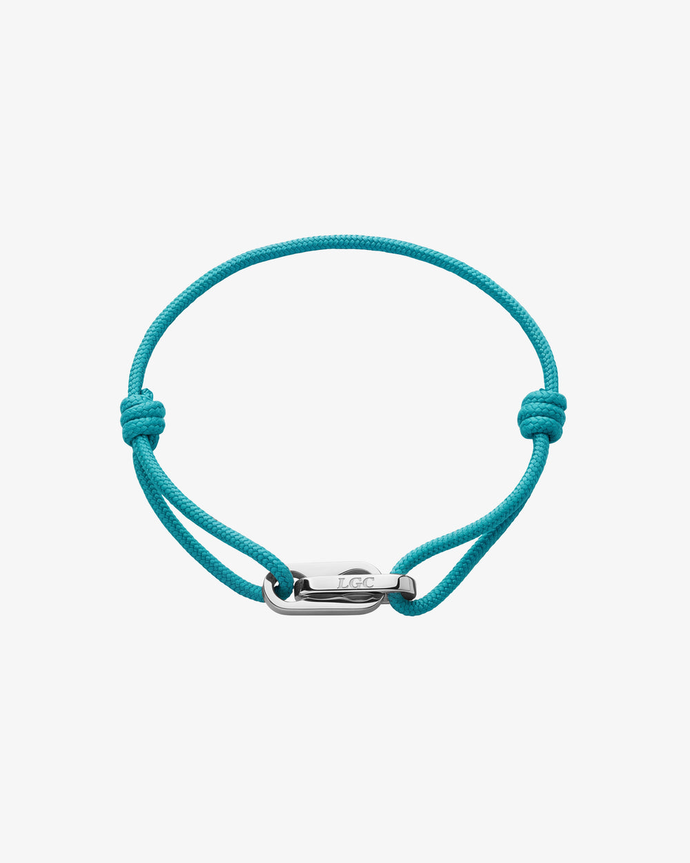 Atlantis Silberarmband mit türkisfarbener geflochtener Kordel und Metallverschluss