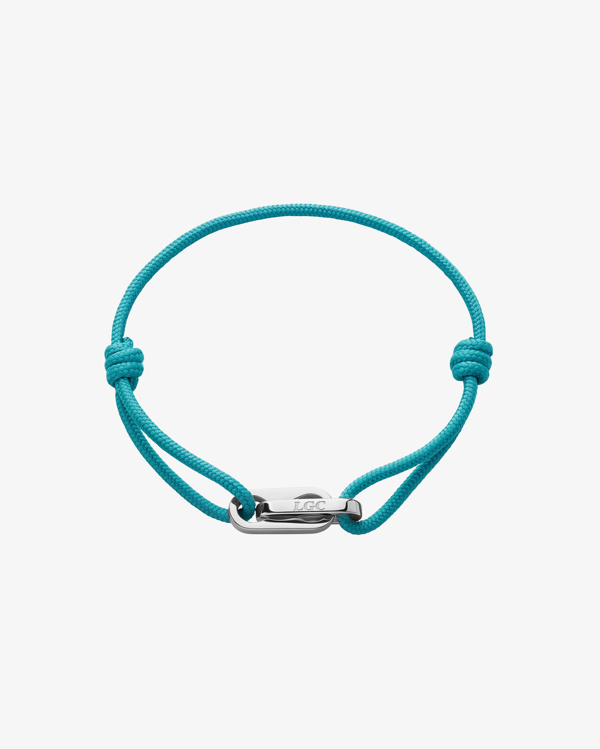 Atlantis Silberarmband mit türkisfarbener geflochtener Kordel und Metallverschluss