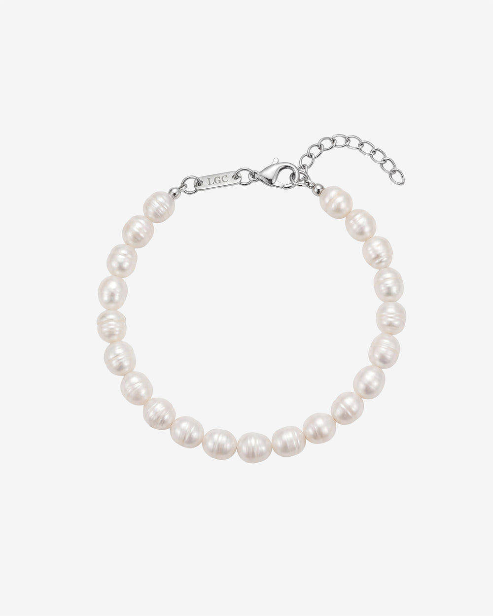Belize Pearl Bracelet with white freshwater pearls and an adjustable chain