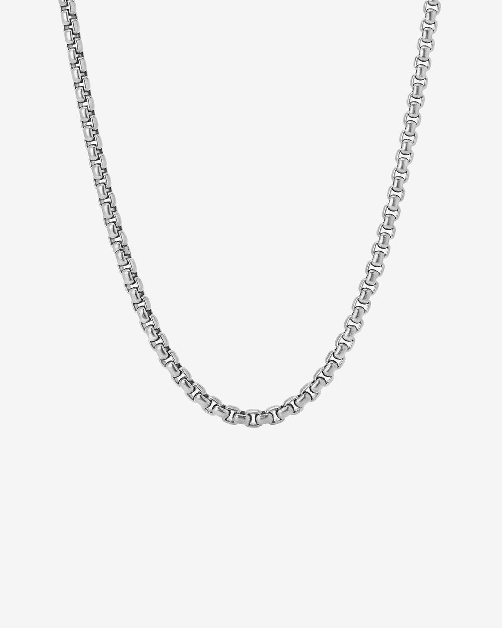 NOIR SILVER CHAIN with bold rectangular links and a 4 mm width