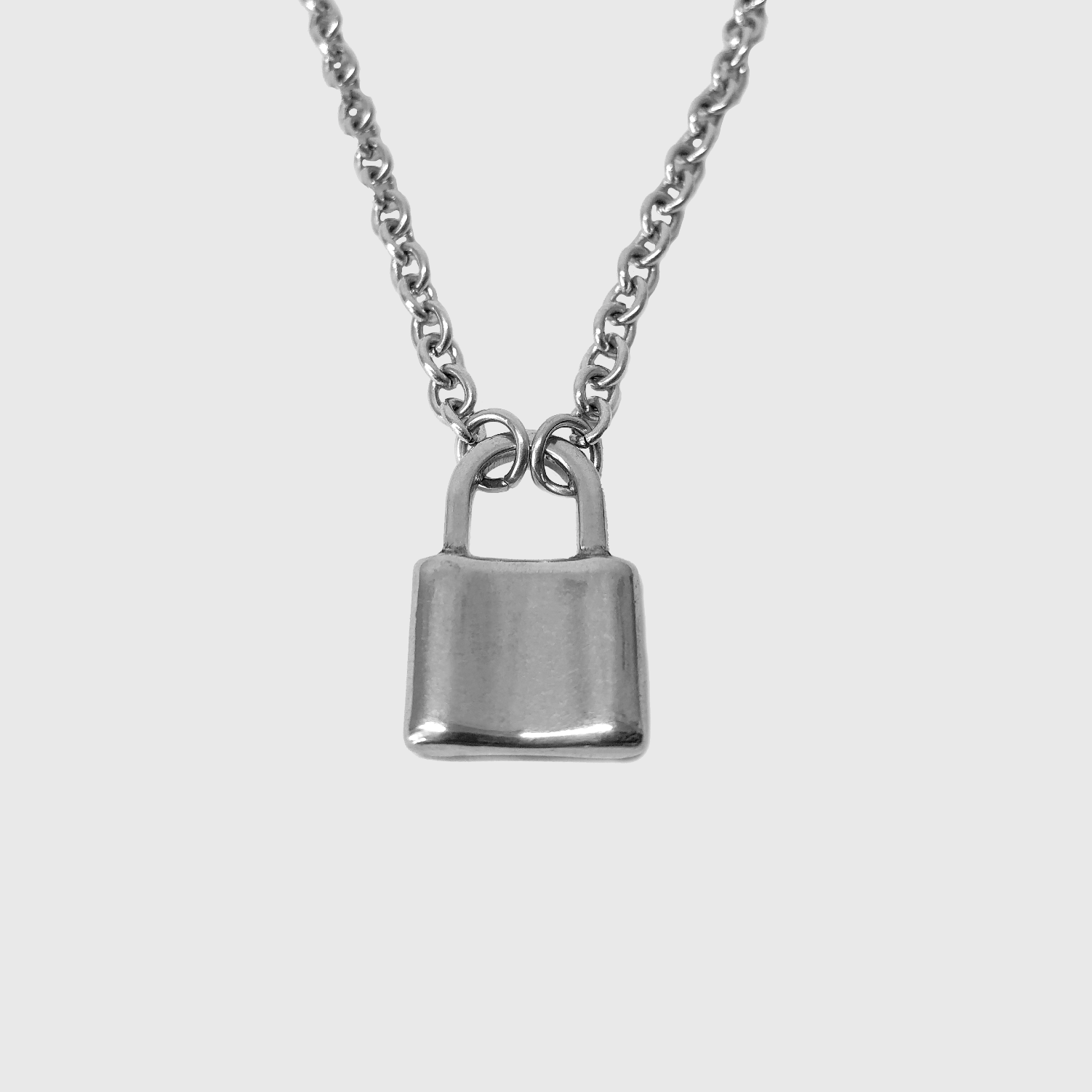 Men's Necklace Lock Head Pendant Chunky Chain Alloy Necklace - Temu
