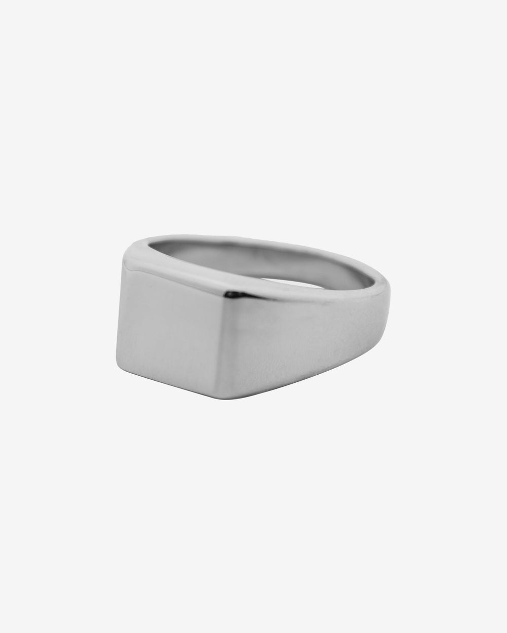 PRISM Silver Ring shown up close with a faceted sharp profile against a pale background