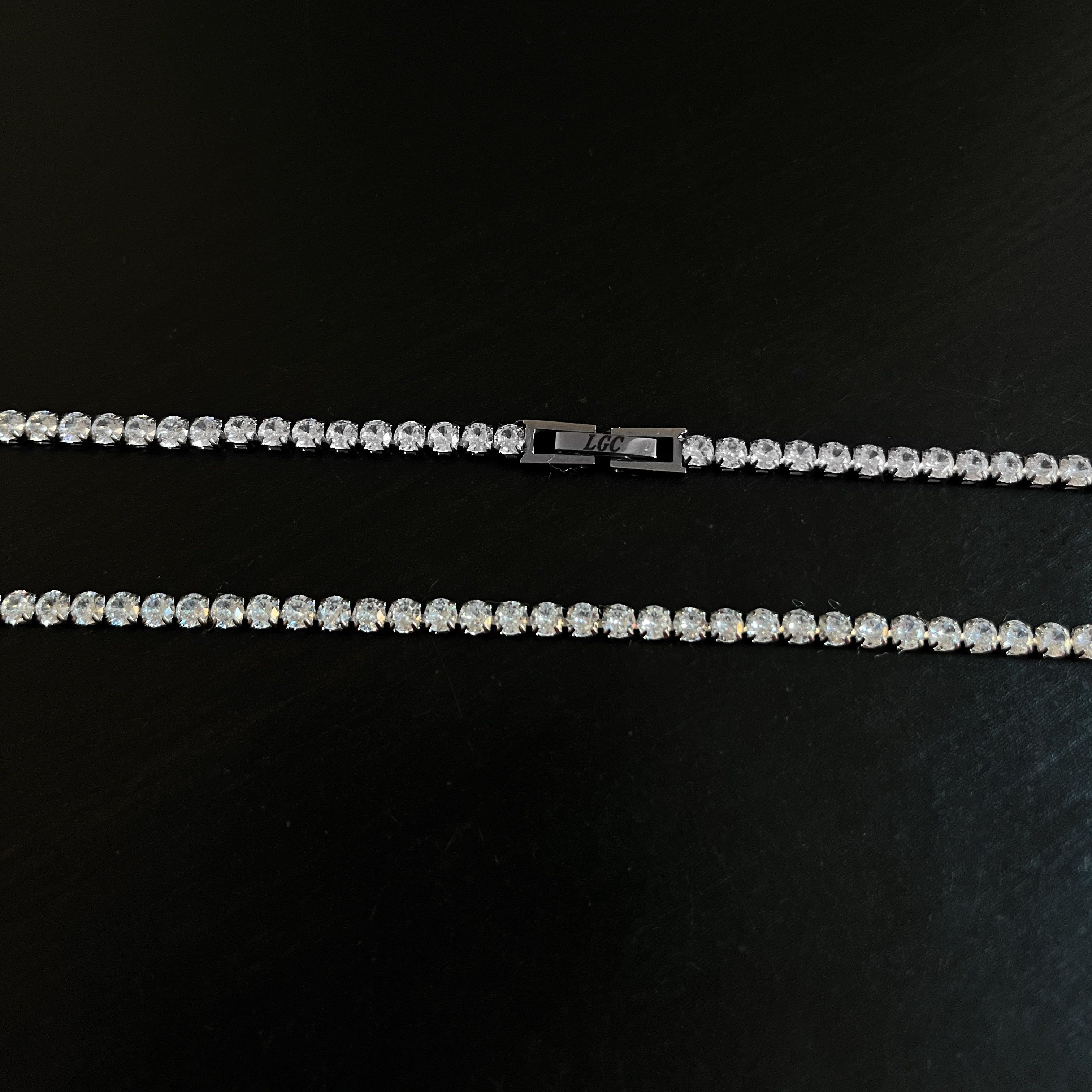 Tennis chain stainless on sale steel